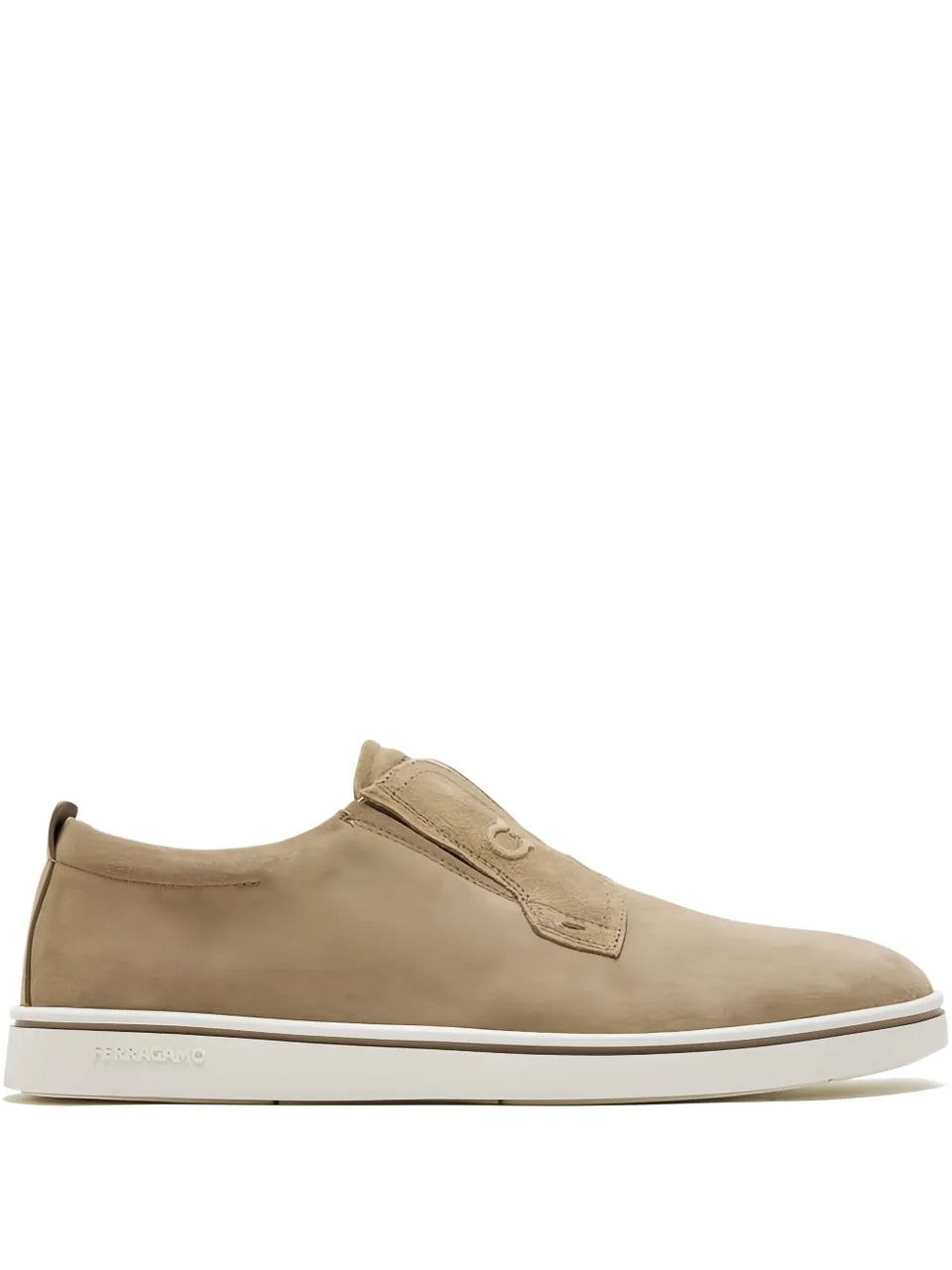 elastic-panel suede loafers
