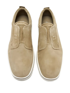 elastic-panel suede loafers