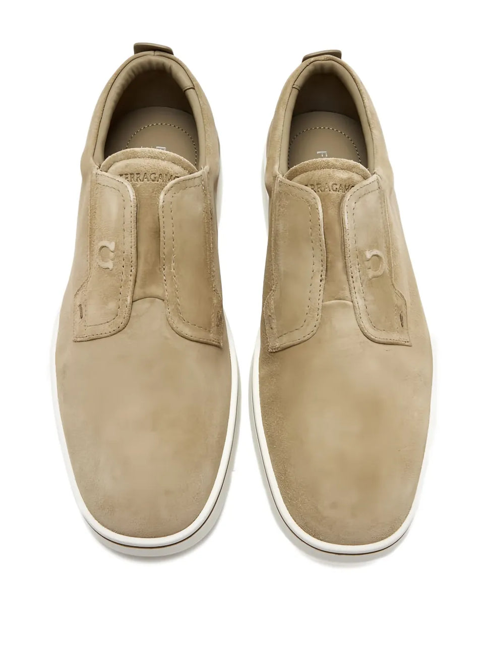 elastic-panel suede loafers