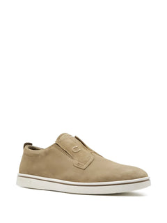 elastic-panel suede loafers
