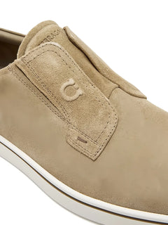 elastic-panel suede loafers