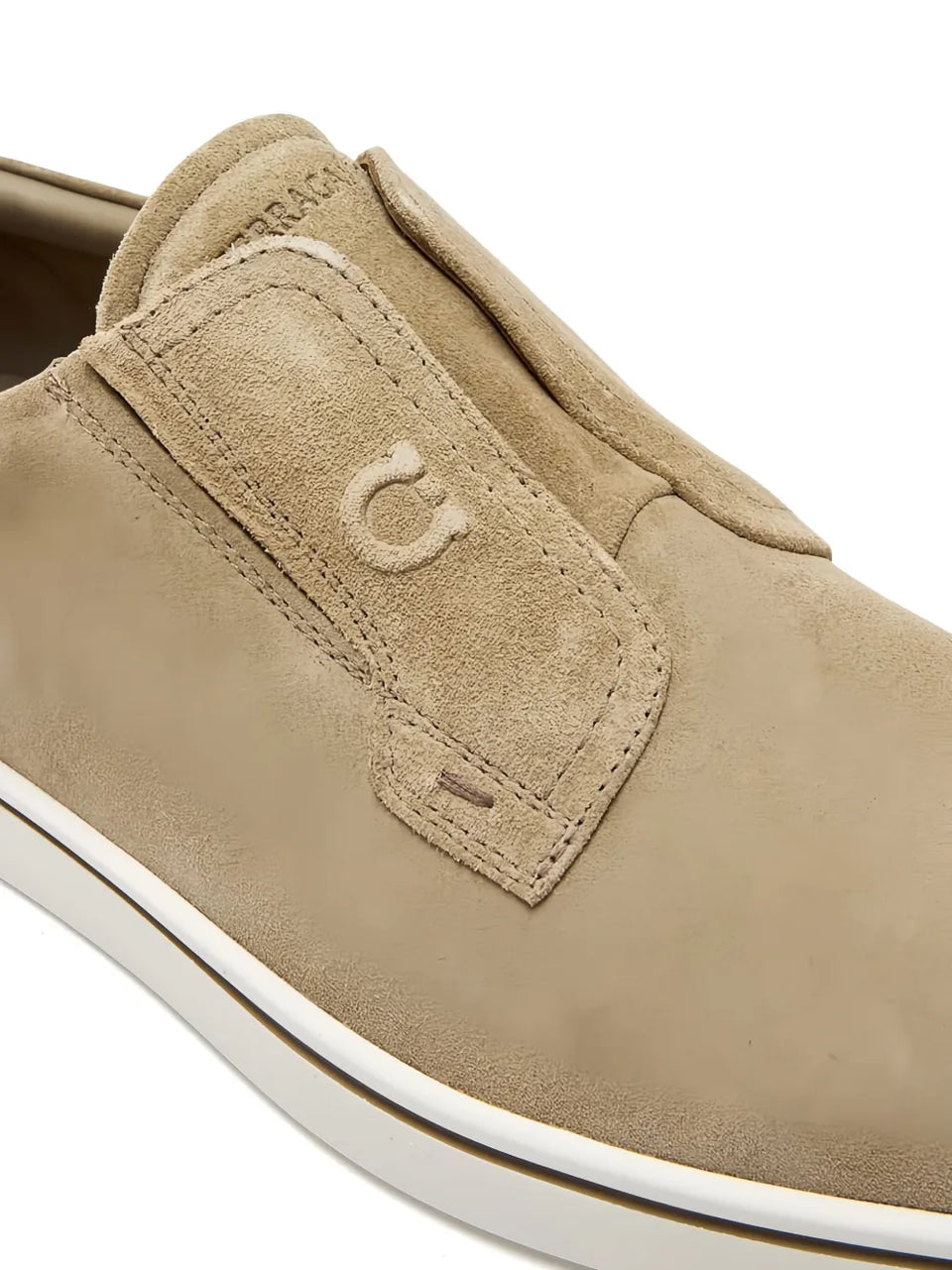 elastic-panel suede loafers