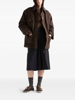 leather-collar canvas jacket