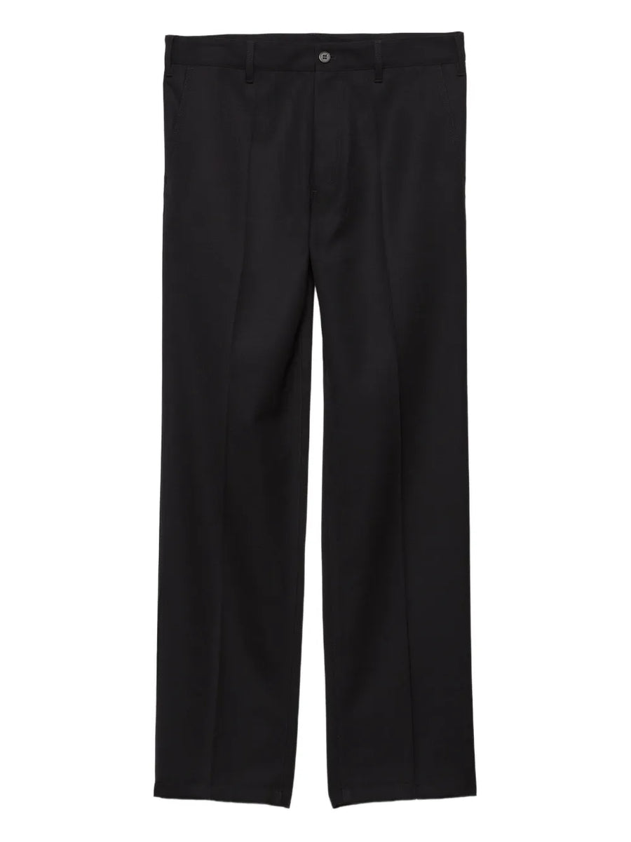 triangle-logo wool trousers