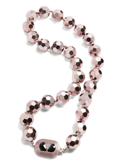 faceted-sphere enamel necklace