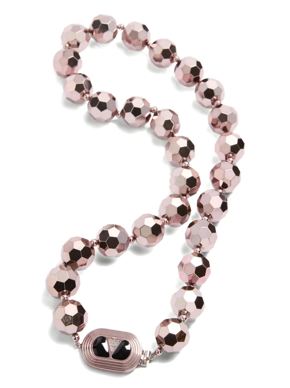 faceted-sphere enamel necklace