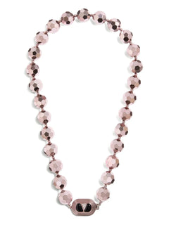 faceted-sphere enamel necklace