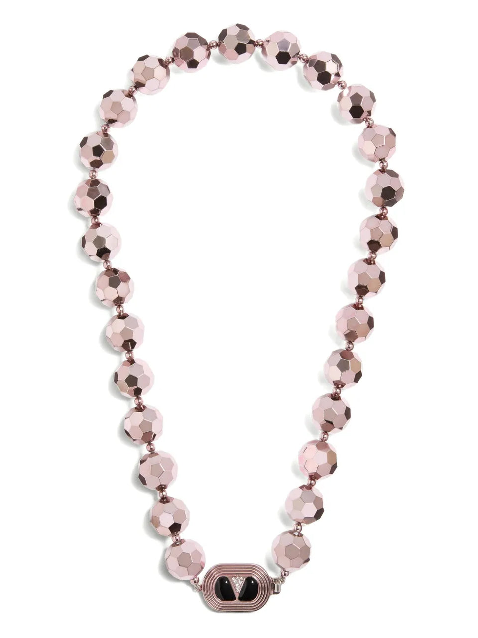 faceted-sphere enamel necklace