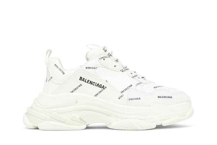 Balenciaga Triple S Sneaker Allover Logo - White