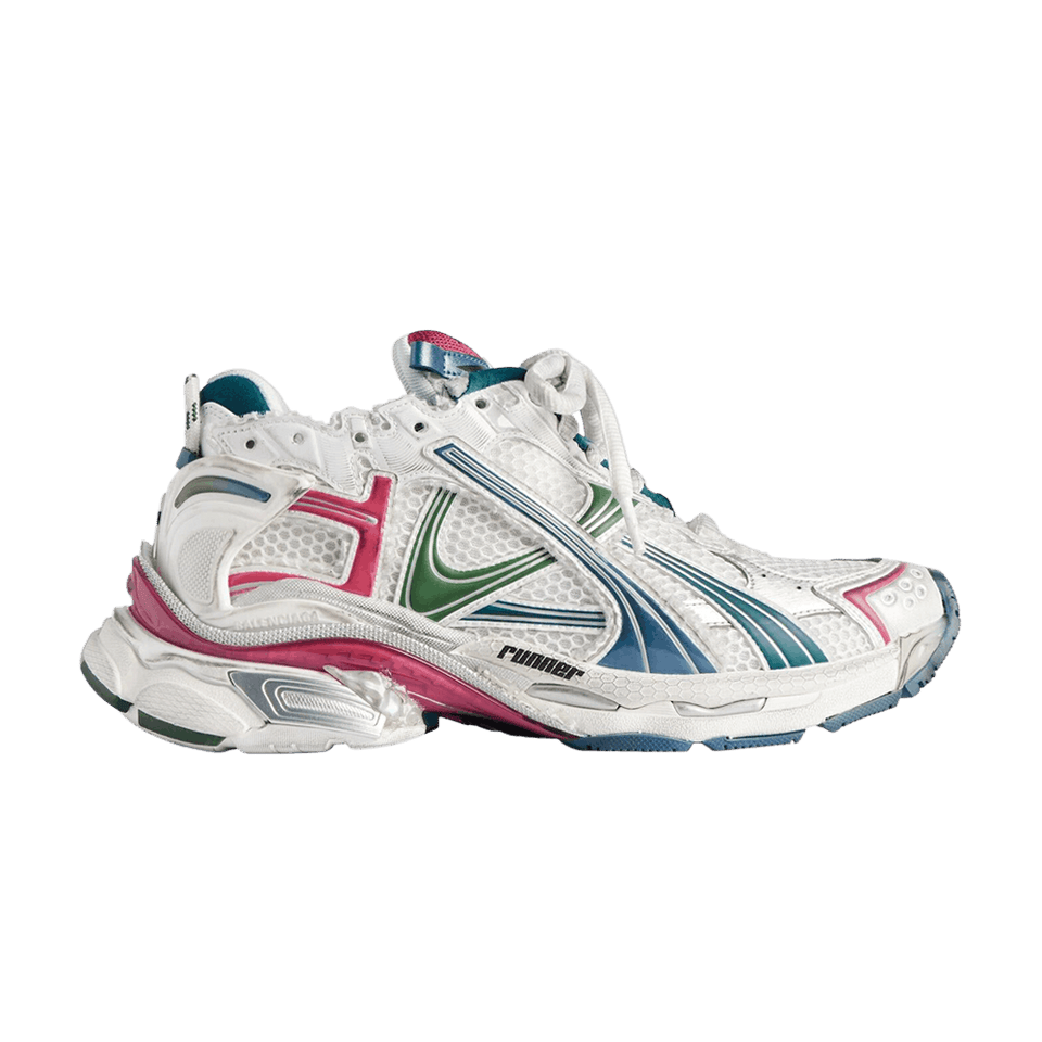 Balenciaga Runner White Dark Green Blue Pink