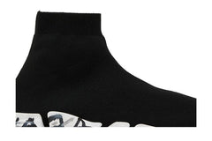 Balenciaga Speed 2.0 Graffiti Recycled Knit Black White