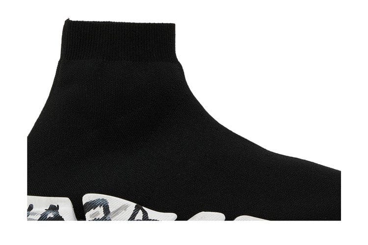 Balenciaga Speed 2.0 Graffiti Recycled Knit Black White