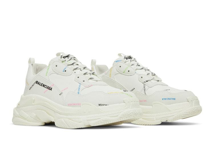 Balenciaga Triple S Sneaker Allover Logo - White Multi