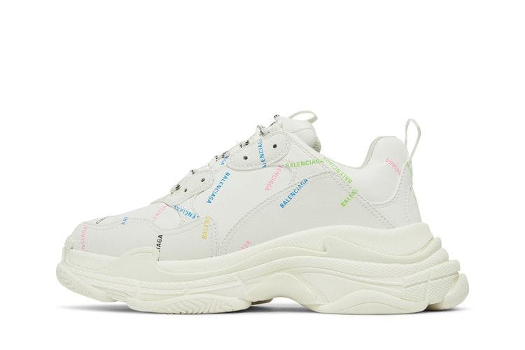 Balenciaga Triple S Sneaker Allover Logo - White Multi