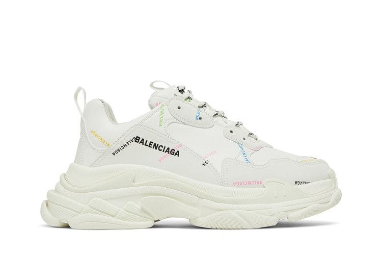 Balenciaga Triple S Sneaker Allover Logo - White Multi