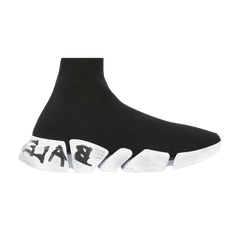 Balenciaga Speed 2.0 Graffiti Recycled Knit Black (Women's)