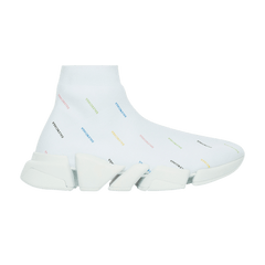 Balenciaga Speed 2.0 Sneaker All Over Logo - White Multi
