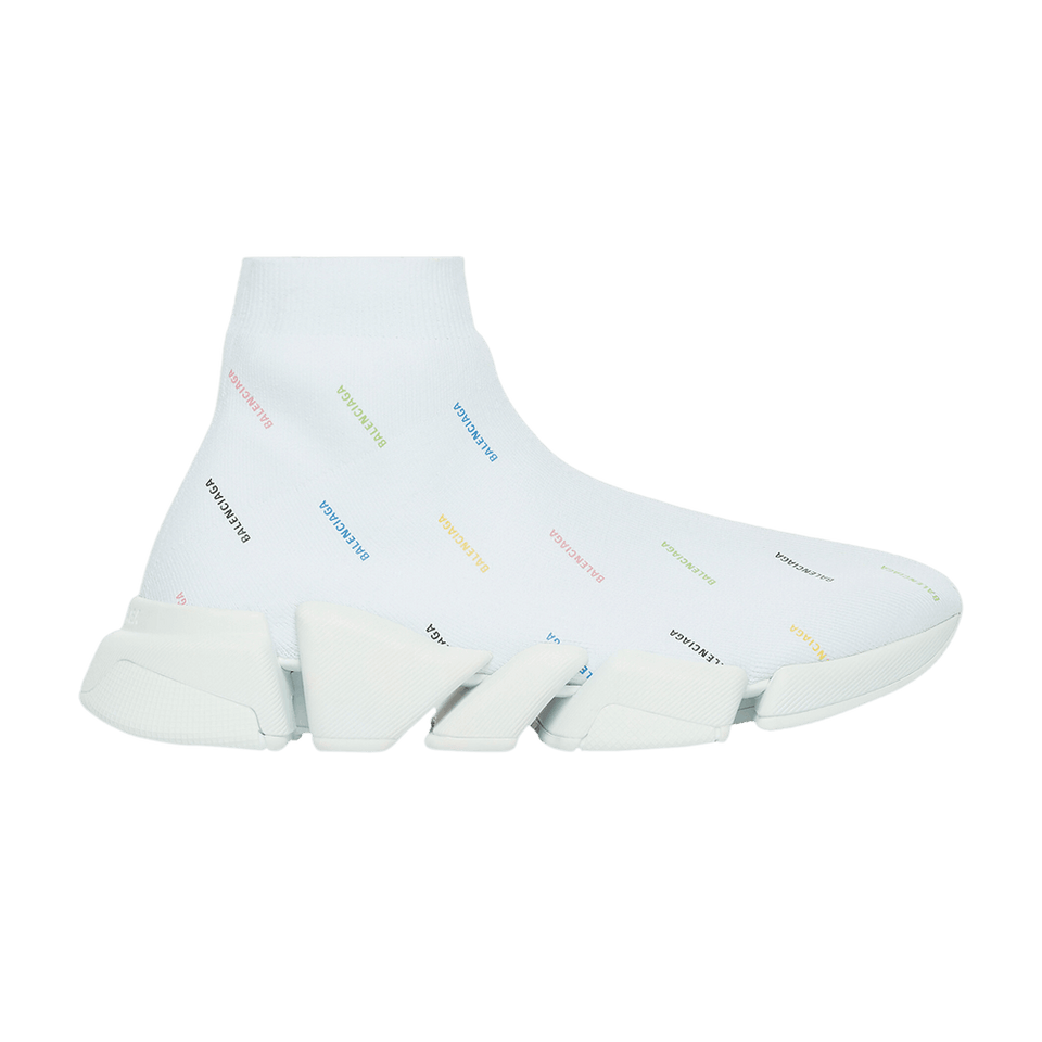Balenciaga Speed 2.0 Sneaker All Over Logo - White Multi