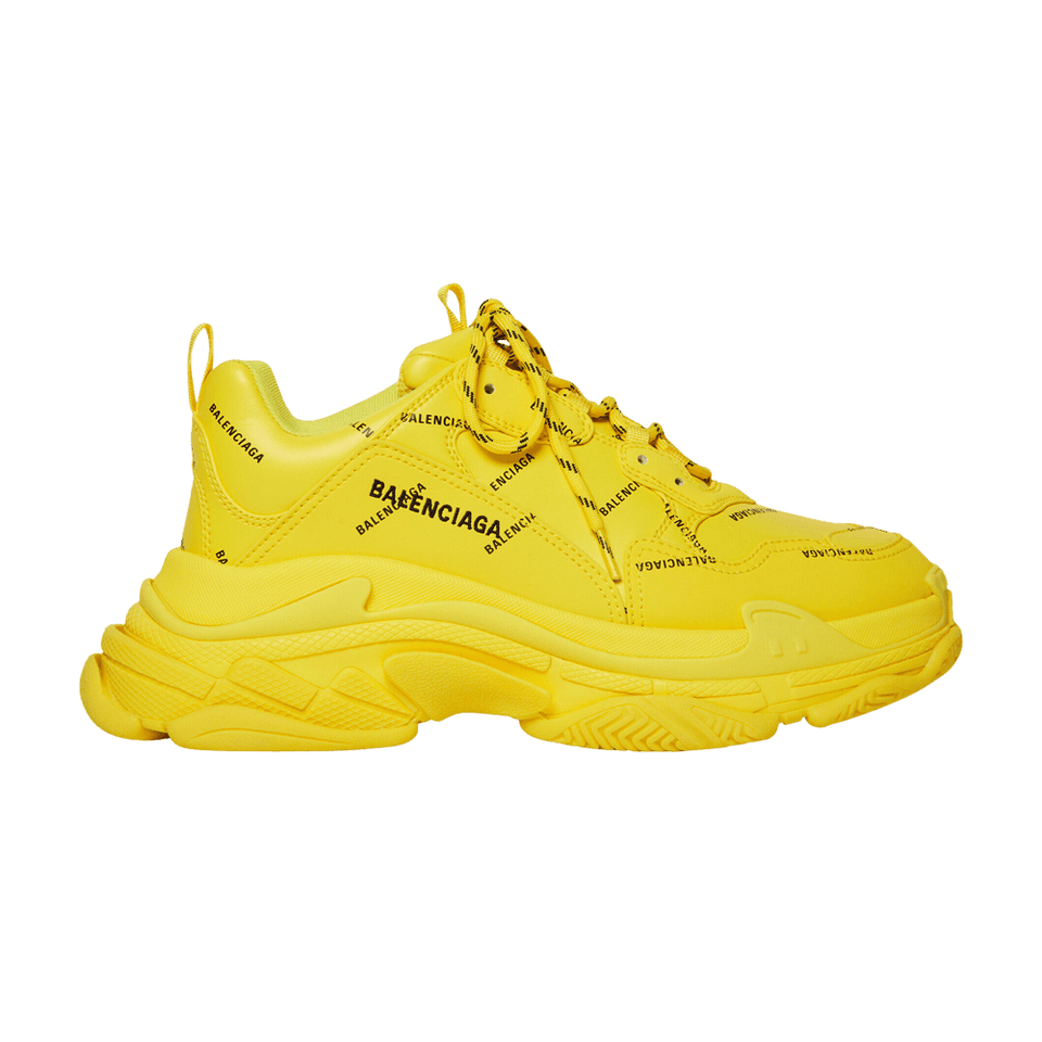 Balenciaga Triple S Allover Logo Yellow