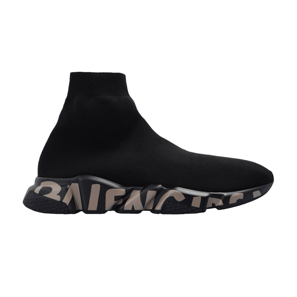 Balenciaga Speed Sneaker Midsole Graffiti - Black Dark Beige
