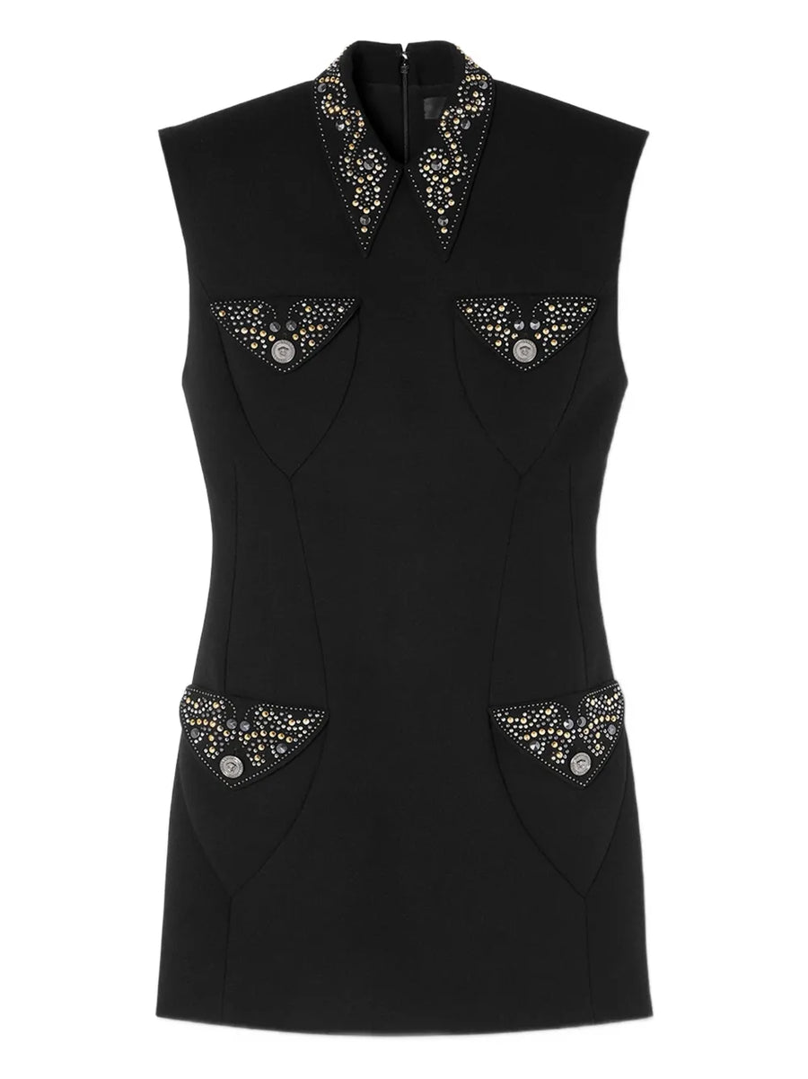 embellished wool mini dress