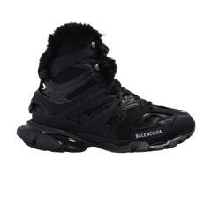 Balenciaga Track Hike Boots Faux Fur Black