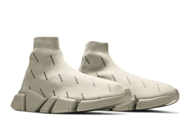 Balenciaga Speed Trainer 2.0 All Over Logo Beige