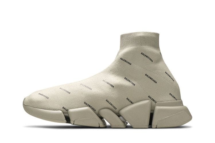 Balenciaga Speed Trainer 2.0 All Over Logo Beige