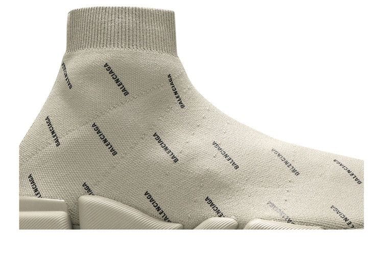 Balenciaga Speed Trainer 2.0 All Over Logo Beige