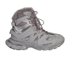 Balenciaga Track Hike Boots Faux Fur Grey