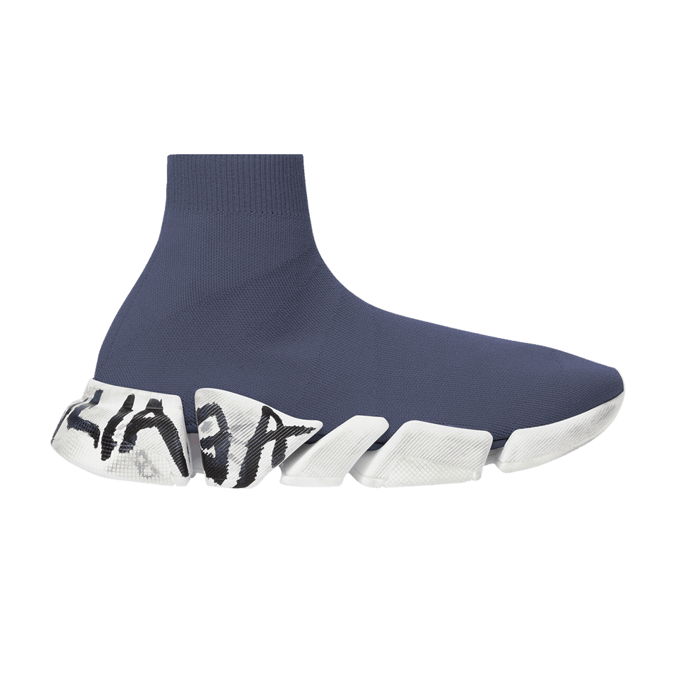Balenciaga Speed 2.0 Graffiti Recycled Knit Dark Grey White
