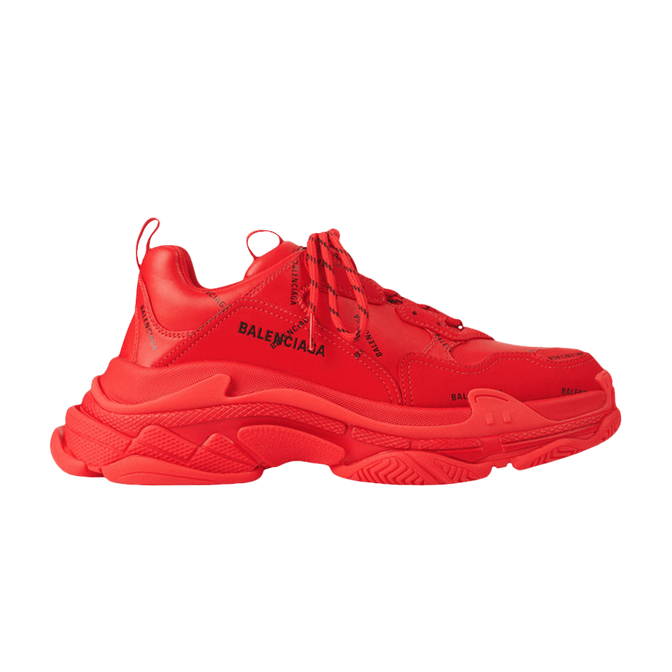 Balenciaga Wmns Triple S Sneaker 'Allover Logo - Red'