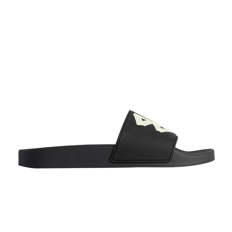 Balenciaga Pool Slides Tape Type Logo - Black Yellow