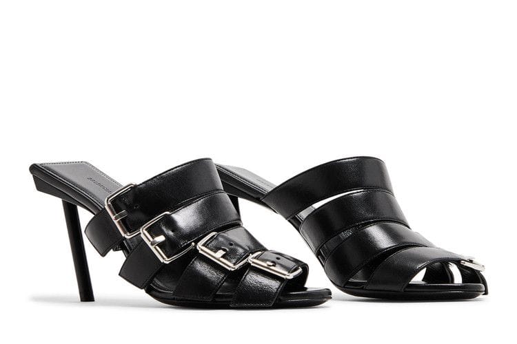 Balenciaga Wmns Buckle Strap Sandal 'Black Silver'