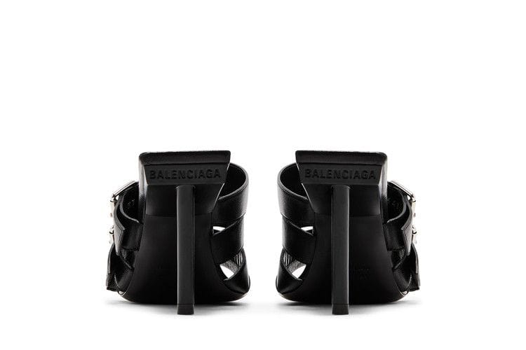 Balenciaga Wmns Buckle Strap Sandal 'Black Silver'