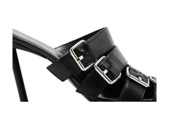 Balenciaga Wmns Buckle Strap Sandal 'Black Silver'