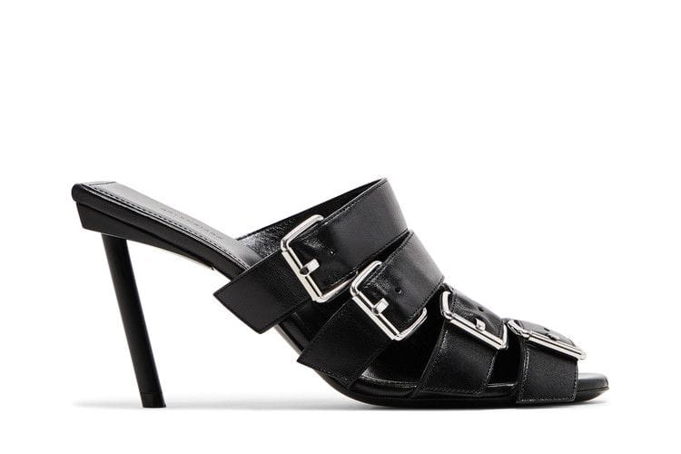 Balenciaga Wmns Buckle Strap Sandal 'Black Silver'