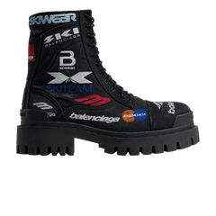Balenciaga Combat Strike Boot Worn-Out - Black Allover Print