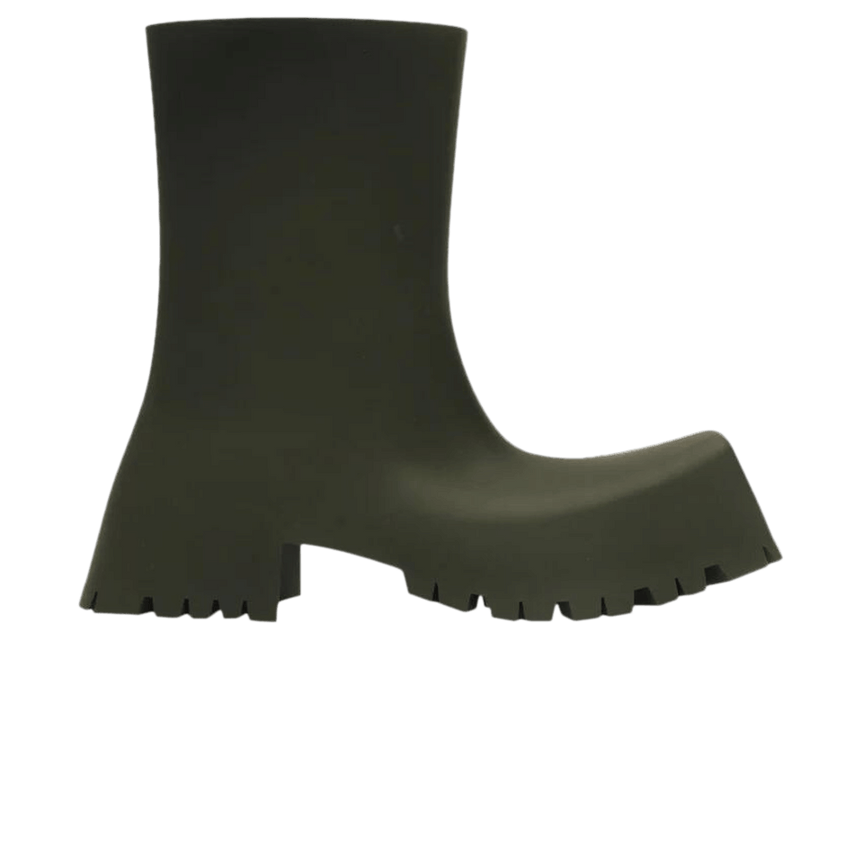 Balenciaga Trooper Rubber Boot Dark Green