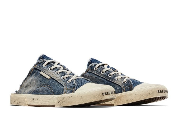 Balenciaga Paris Sneaker Mule Destroyed - Denim