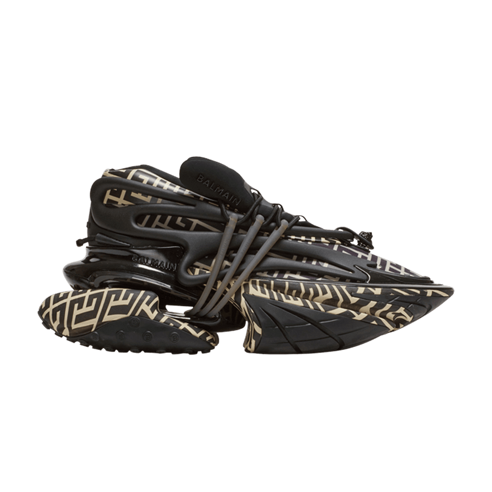 Balmain Unicorn Low Ivory Black Monogram