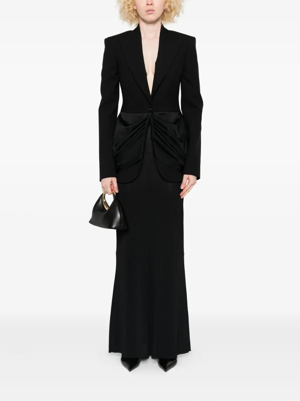 draped-front blazer