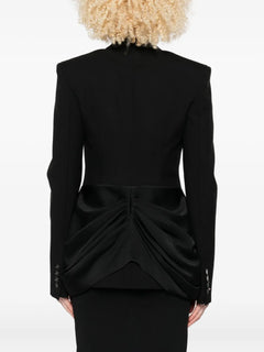draped-front blazer