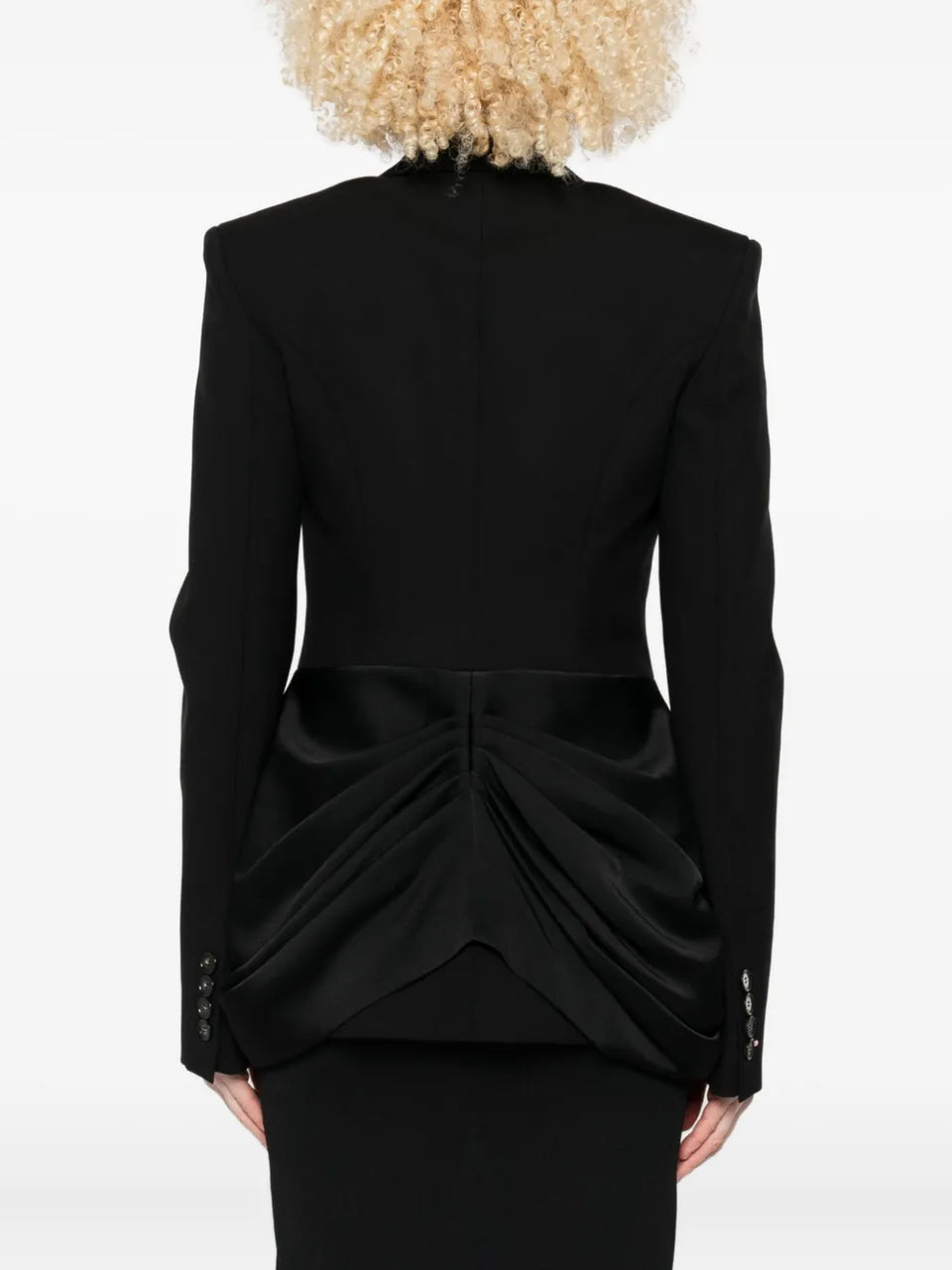 draped-front blazer
