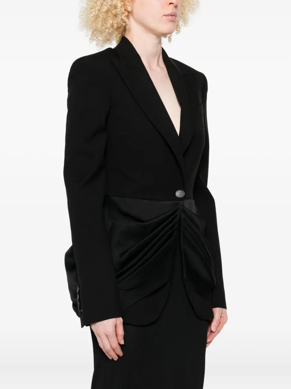 draped-front blazer