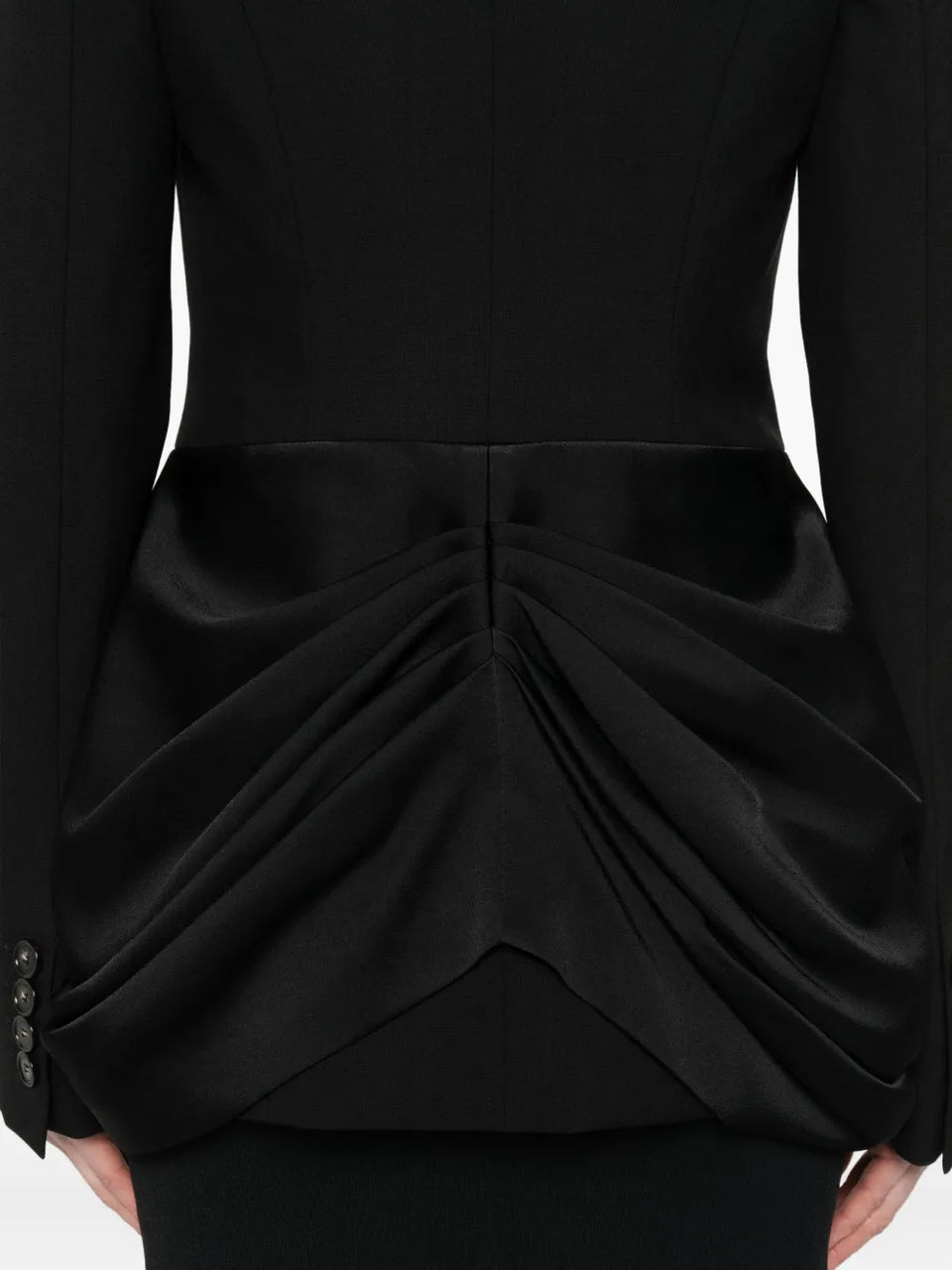 draped-front blazer