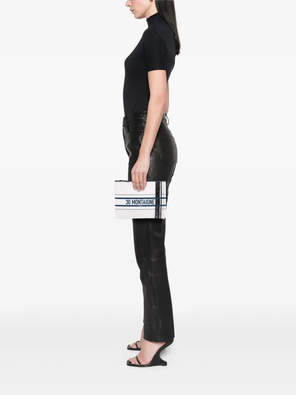 2022 Limited Edition Bilum Trompe Loeil Canvas 30 Montaigne Pochette pouch