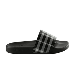Burberry Check Slides Black Calico