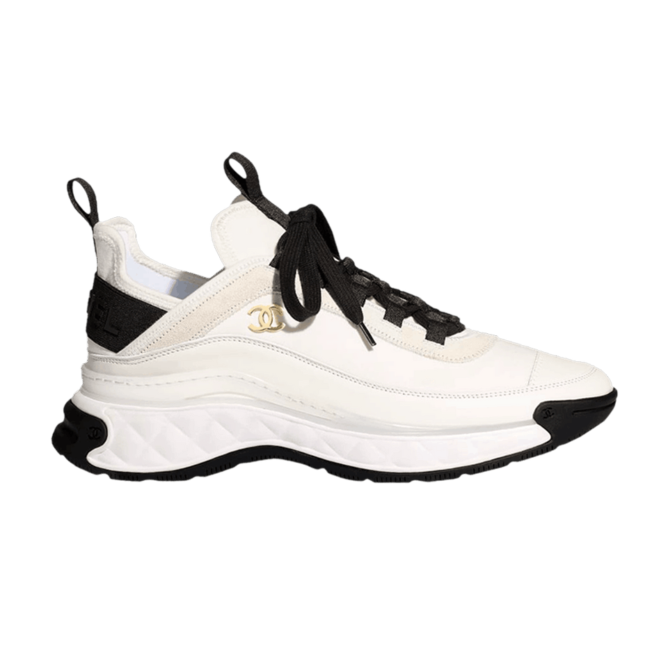 Chanel Velvet Calfskin & Mixed Fibers Sneaker Ivory