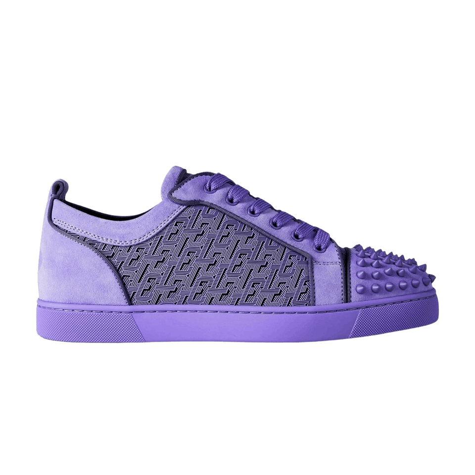 Christian Louboutin Louis Junior Spikes Orlato Flat Frou Frou-Black